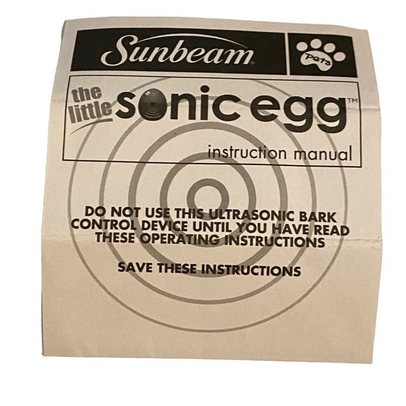 Sunbeam The Little Sonic Egg Ultrasonic Dog Bark Control Trainer Training Tool - Picture 2 of 9